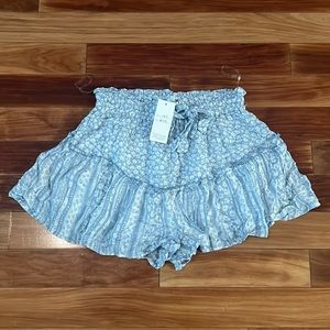 Blue Flowy Shorts